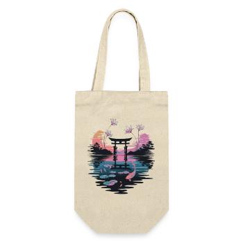 Japanese Torii at the lake with Koi and Lotus in - Gift Bag for Bottles - nature - Front