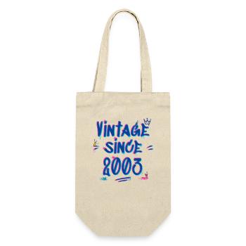 Vintage Since 2003 Graffiti Glitch 22nd Birthday - Gift Bag for Bottles - nature - Front