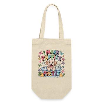  Hundefriseur Ich Mache Welpen Schön I Make - Geschenkbeutel für Flaschen - Natur - Vorne