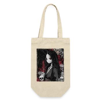 Fille d'anime d'horreur japonaise au look démoniaque - Sac à bouteille - nature - Devant