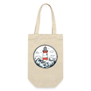 Lighthouse in the storm scene illustration - Gift Bag for Bottles - nature - Front