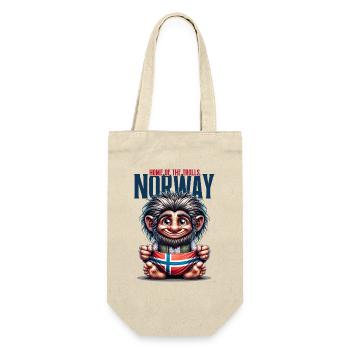 Norwegischer Troll mit Flagge - Geschenkbeutel für Flaschen - Natur - Vorne