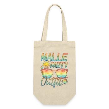 Malle Party Outfit - Geschenkbeutel für Flaschen - Natur - Vorne