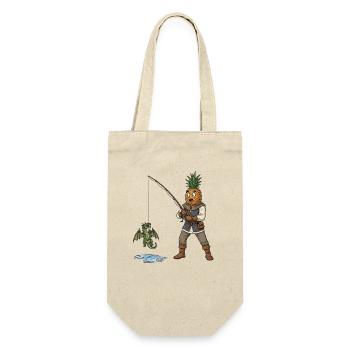 Ananas Mittelalter Drache - Geschenkbeutel für Flaschen - Natur - Vorne