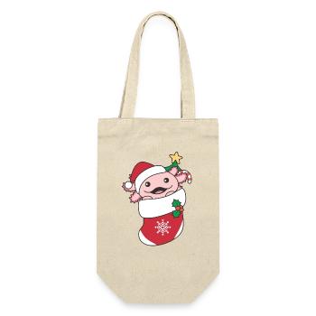 Axolotl Weihnachten Schnee Winter Tiere Axolotls - Geschenkbeutel für Flaschen - Natur - Vorne