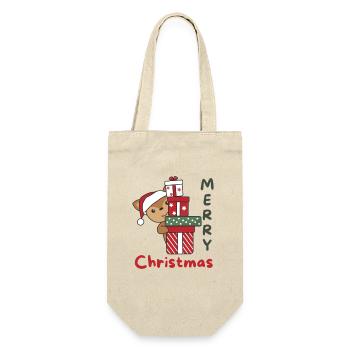 Reh Weihnachten Geschenk Winter Tiere Rehe - Geschenkbeutel für Flaschen - Natur - Vorne