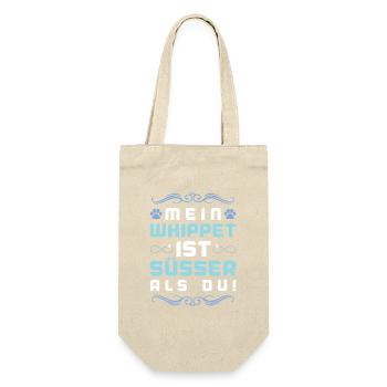 whippet hund spruch - Geschenkbeutel für Flaschen - Natur - Vorne