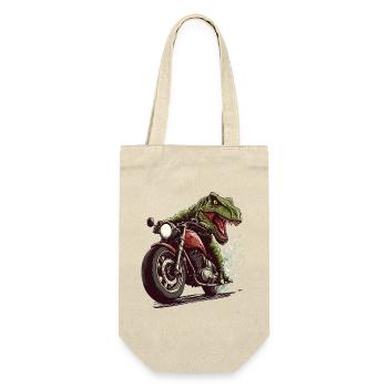 Krokodil auf Motorrad Action Design - Geschenkbeutel für Flaschen - Natur - Vorne