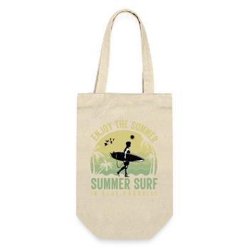 Sommer Surfer im Blue Paradise - Geschenkbeutel für Flaschen - Natur - Vorne