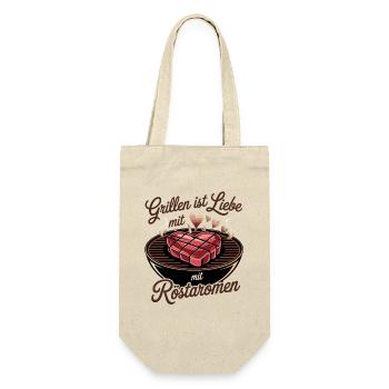 Grilling is love with roasted aromas - Gift Bag for Bottles - nature - Front
