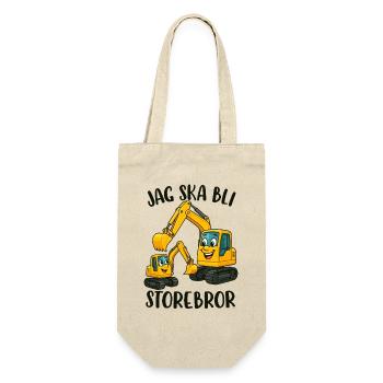 Großer Bruder, ich werde ein großer Bruder - Bagger - Geschenkbeutel für Flaschen - Natur - Vorne