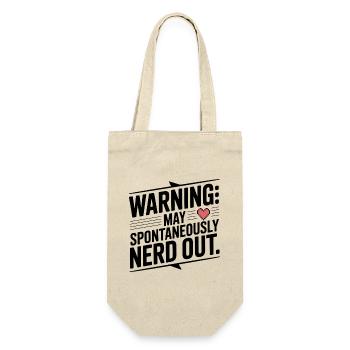 Warnung kann spontan nerd werden - Geschenkbeutel für Flaschen - Natur - Vorne