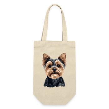 Süßer Yorkshire Terrier Cartoon - Geschenkbeutel für Flaschen - Natur - Vorne