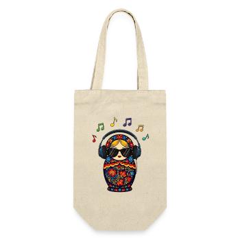  Russian Matroschka Musik Russland Russische - Geschenkbeutel für Flaschen - Natur - Vorne