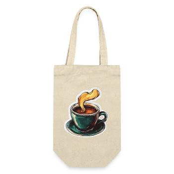 Kaffee - Geschenkbeutel für Flaschen - Natur - Vorne