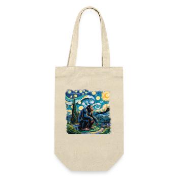 Starry Night Bigfoot Scene - Gift Bag for Bottles - nature - Front