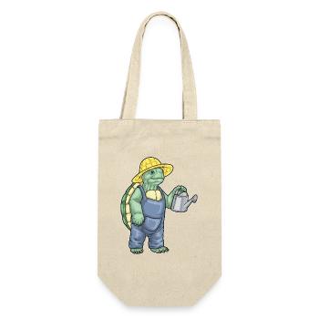 tortue jardinier arrosoir jardin - Sac à bouteille - nature - Devant