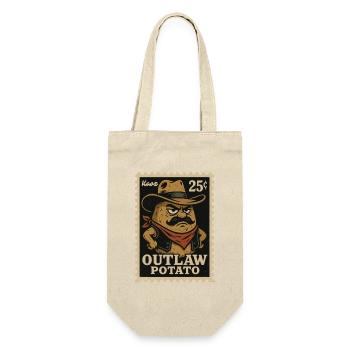 Western Outlaw Potato Stamp Design - Gift Bag for Bottles - nature - Front