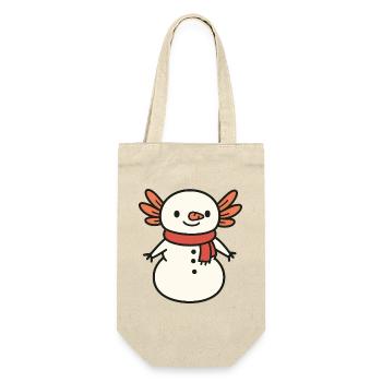 Axolotl bonhomme de neige Noël mignon - Sac à bouteille - nature - Devant