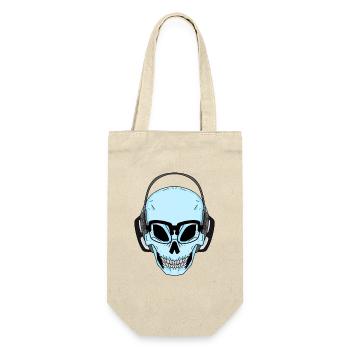 Skull with headphones and glasses - Gift Bag for Bottles - nature - Front