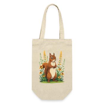 Charmant écureuil avec couronne de fleurs - Sac à bouteille - nature - Devant