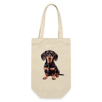Charming dachshund portrait on fabric - Gift Bag for Bottles - nature - Front