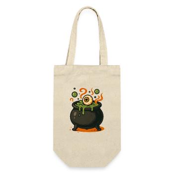 Gruselige Hexenkessel Illustration - Geschenkbeutel für Flaschen - Natur - Vorne