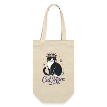 Cat Mom Floral cat love for cat moms - Gift Bag for Bottles - nature - Front