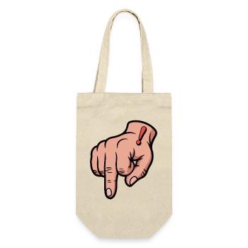 Bold Red Exclamation Point Hand Illustration - Gift Bag for Bottles - nature - Front