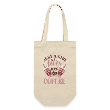 Fille qui aime le café glacé - Sac à bouteille - nature - Devant