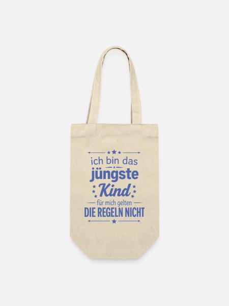 Ich bin das jüngste Kind Regeln gelten nicht - Geschenkbeutel für Flaschen - Natur