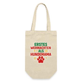 Weihnachten Hundemama erstes Fest - Geschenkbeutel für Flaschen - Natur - Vorne