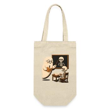 Humorous Skeleton Teacher Illustration - Gift Bag for Bottles - nature - Front
