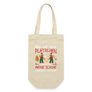 Weihnachtsoutfit Plätzchen Backen Weihnachten Xmas - Geschenkbeutel für Flaschen - Natur - Vorne