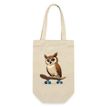 Owl on skateboard in comic style - Gift Bag for Bottles - nature - Front