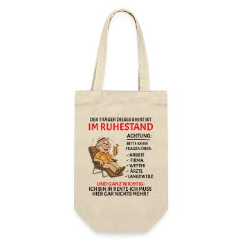 Pension Pension Retirement Funny Pensioner - Gift Bag for Bottles - nature - Front