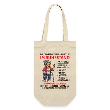Pension Pension Retirement Funny Pensioner - Gift Bag for Bottles - nature - Front