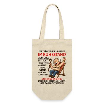 Pension Pension Retirement Funny Pensioner - Gift Bag for Bottles - nature - Front