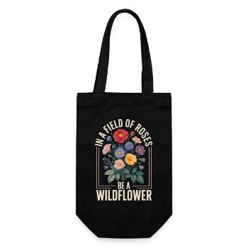 Wildflower Saying - Gift Bag for Bottles - black - Front