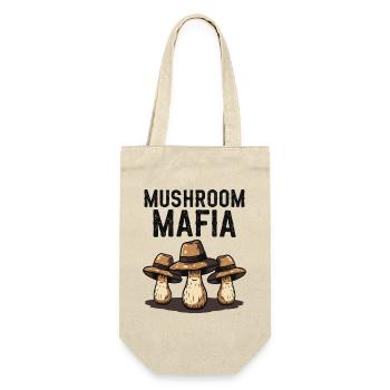Mushroom Mafia - Lustiger Pilz Spruch - Geschenkbeutel für Flaschen - Natur - Vorne