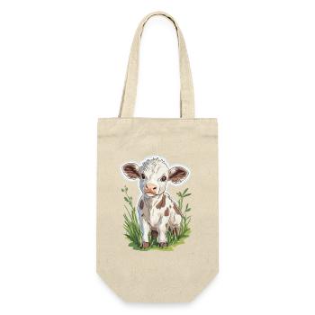 Kuh - Geschenkbeutel für Flaschen - Natur - Vorne