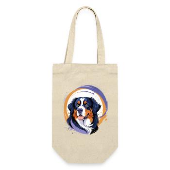 Berner Sennenhund mit lebendigen Farben - Geschenkbeutel für Flaschen - Natur - Vorne