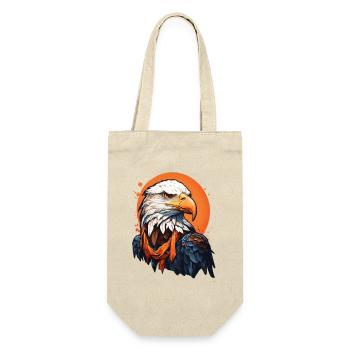 Weisskopfseeadler mit Orange Akzenten - Geschenkbeutel für Flaschen - Natur - Vorne