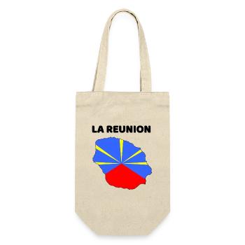 La Réunion Karte und Flagge - Geschenk - Geschenkbeutel für Flaschen - Natur - Vorne