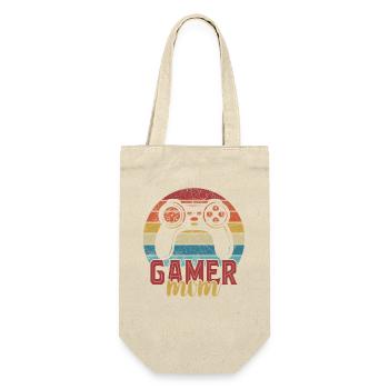 Gamer Mama Lustig - Geschenkbeutel für Flaschen - Natur - Vorne