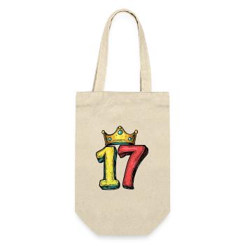 17 Number Krone - Gift Bag for Bottles - nature - Front