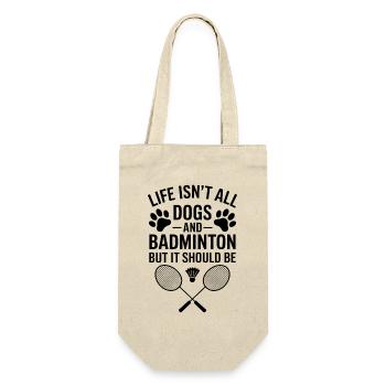 Badminton Saying Dogs Funny Badminton Gift - Gift Bag for Bottles - nature - Front