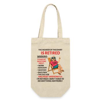 Retirement for Men women – Retired Rente - Geschenkbeutel für Flaschen - Natur - Vorne