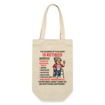 Retirement for Men women – Retired Rente - Geschenkbeutel für Flaschen - Natur - Vorne