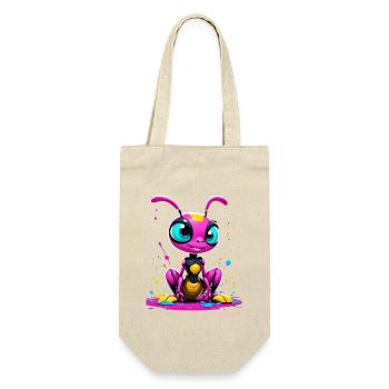 Ant - Colorful Insect Caricature on Canvas - Gift Bag for Bottles - nature - Front